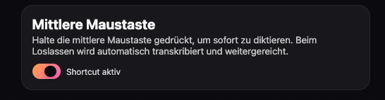 Interface mit aktiviertem Mittelklick-Shortcut